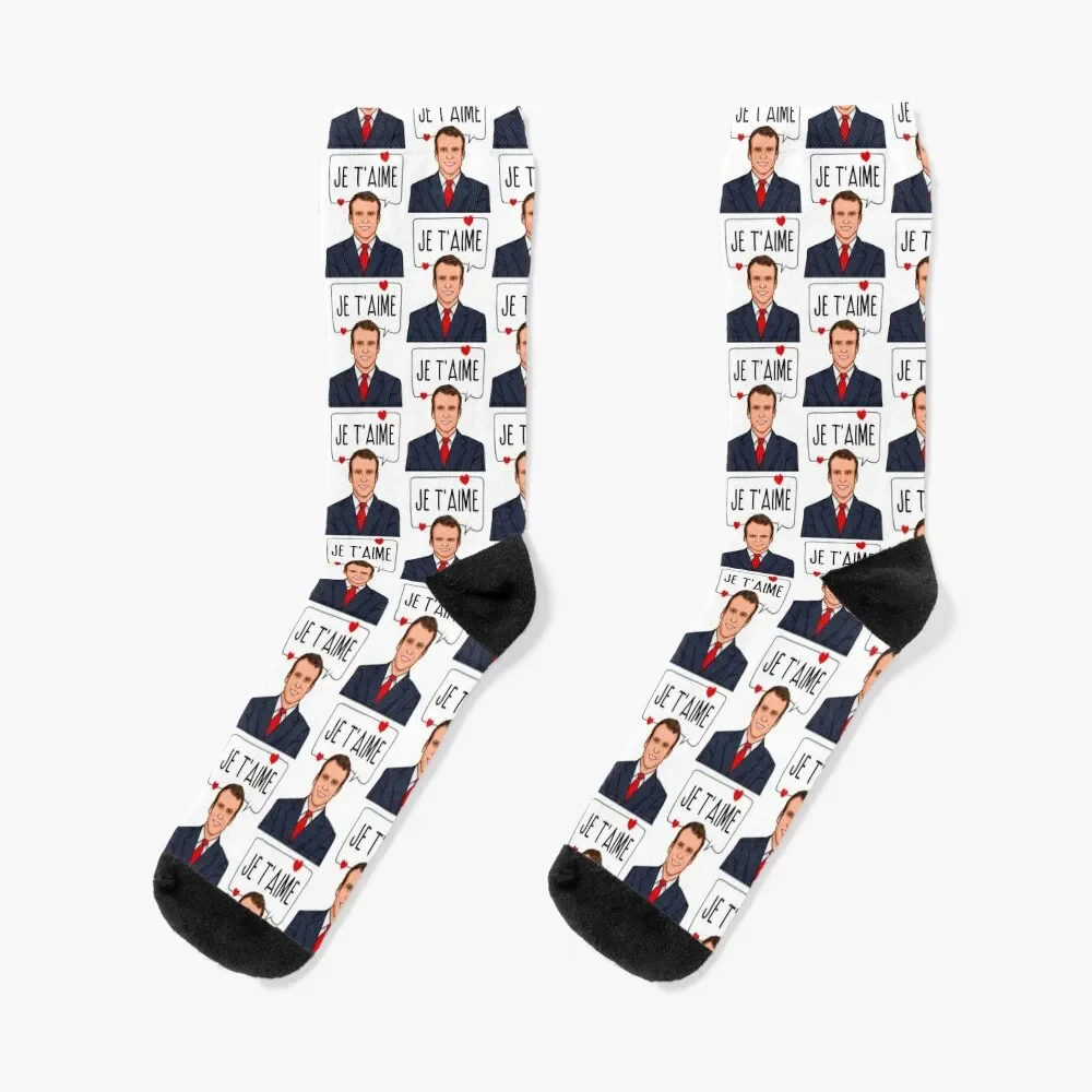 

Emmanuel Macron Je T'aime Socks Heating sock short new year fashionable Socks Women Men's