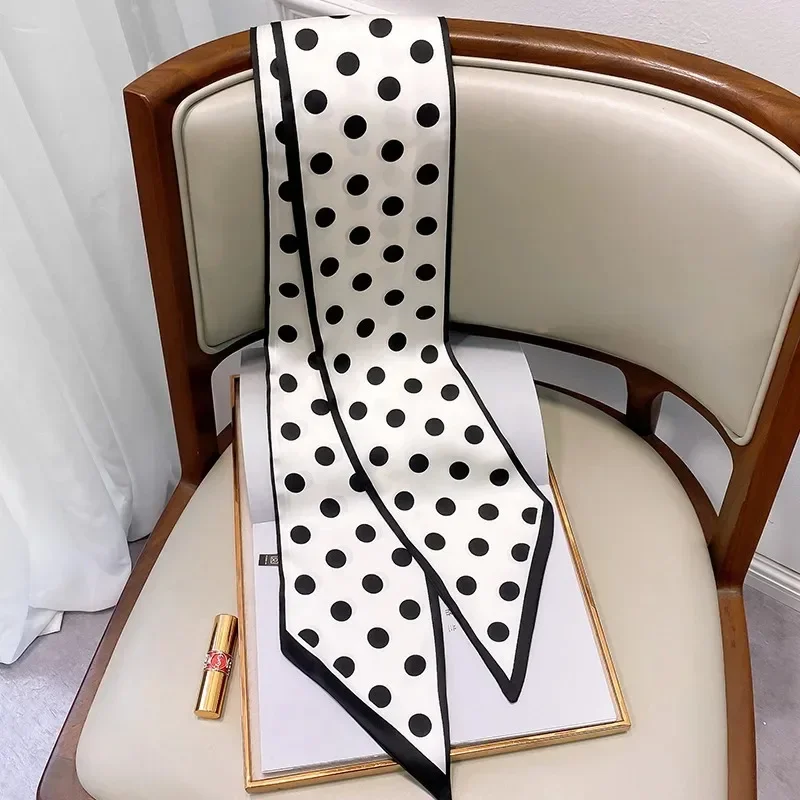 Silk Scarf Female Animal Horse Print Thin Narrow Scarf Bag Hair Band Ribbon Neckerchief