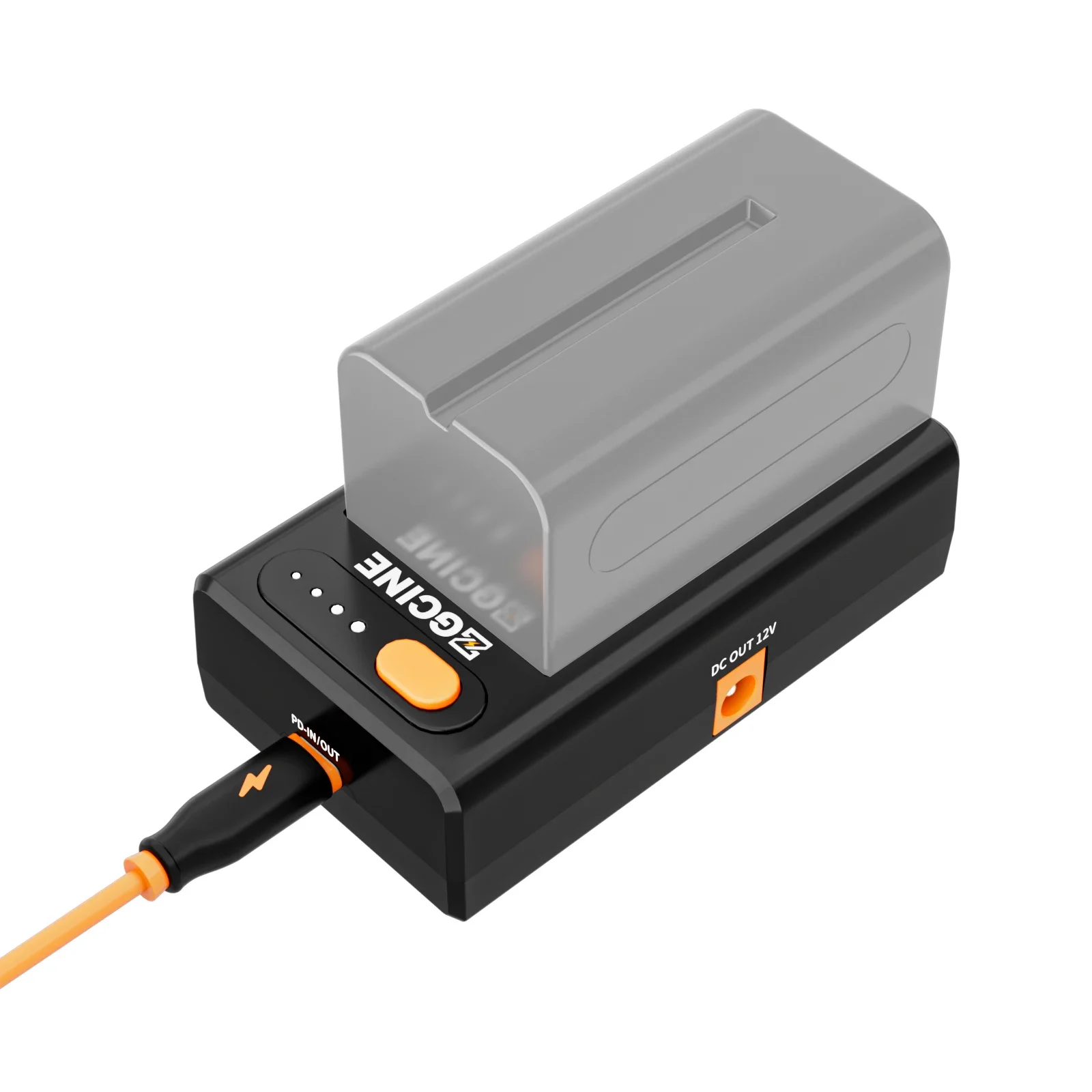 ZGCINE NPF-02 NP-F Series Battery Charger Battery Adapter Plate with Type-C Charging Port for NP-F970/NP-F750/ NP-F550 Batteries