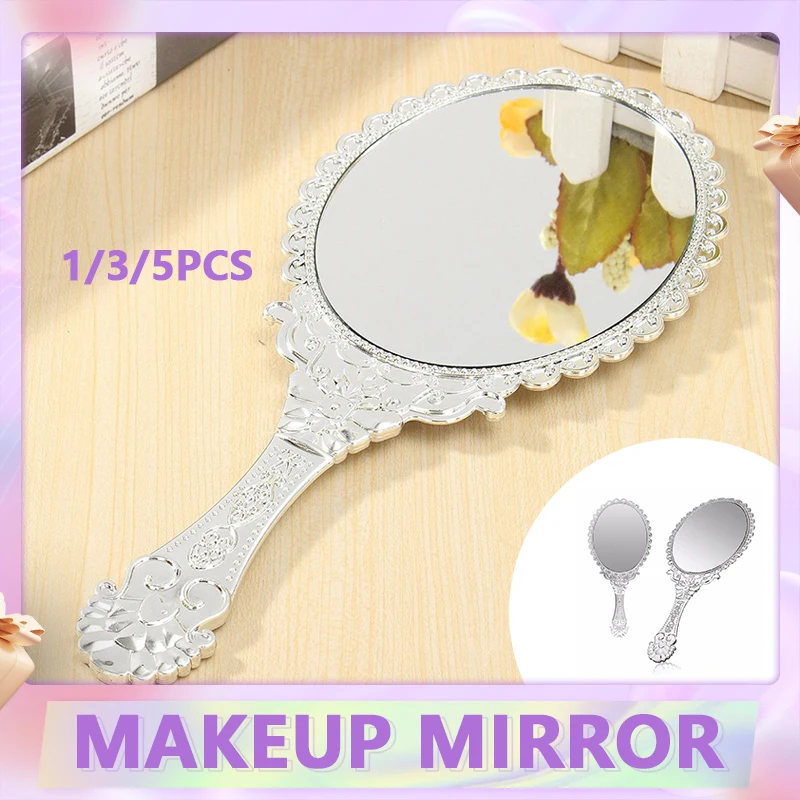 Korean Style Vanity Mirrors Plastic Oval Single Sided Makeup Mirrors