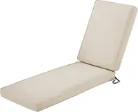 Montlake FadeSafe Water-Resistant 80 x 26 x 3 Inch Patio Chaise Lounge Cushion, Antique Beige, Patio Cushion 1