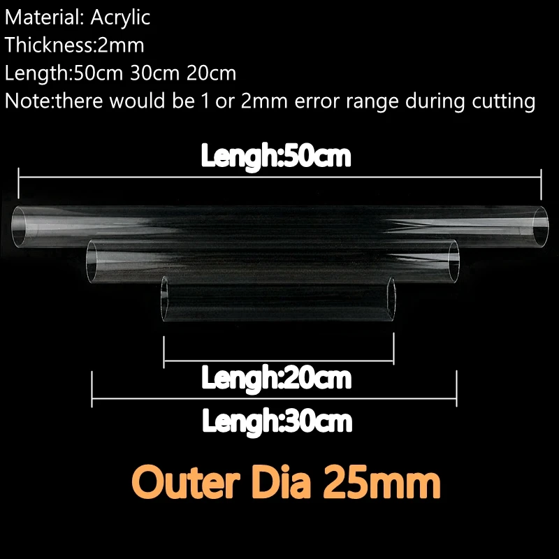 High-Quality Transparent Acrylic Tube - Multi-Purpose Plexiglass Pipe, Various Lengths