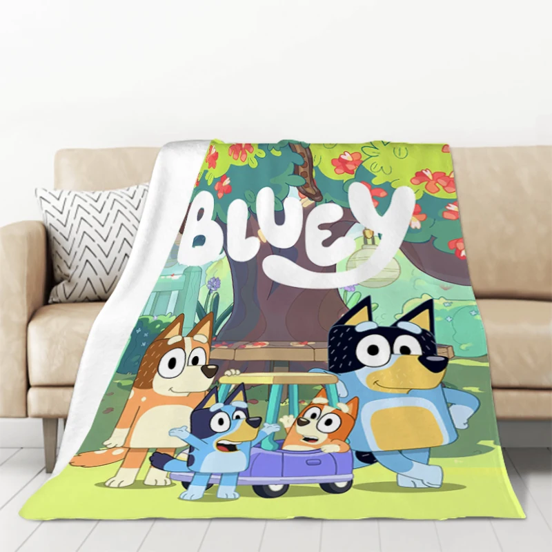 

Kid's Blanket B-Bluey Cartoon Sofa Blankets for Decorative Sofa Furry Fluffy Soft Blankets & Throws Throw Bed Double Anime Child