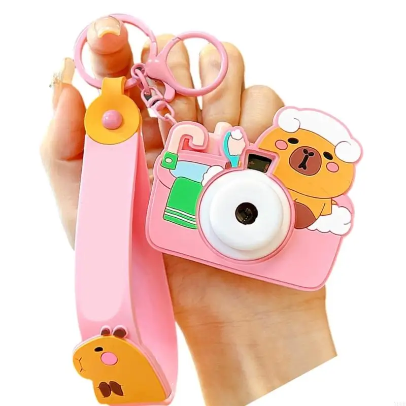 Niedliche Tierkamera -Form -Schlüsselbundprojektor -Dekoration Lebendige Farbe Choice Kreative Geschenkschmucktasche Dekoration – Detail 8