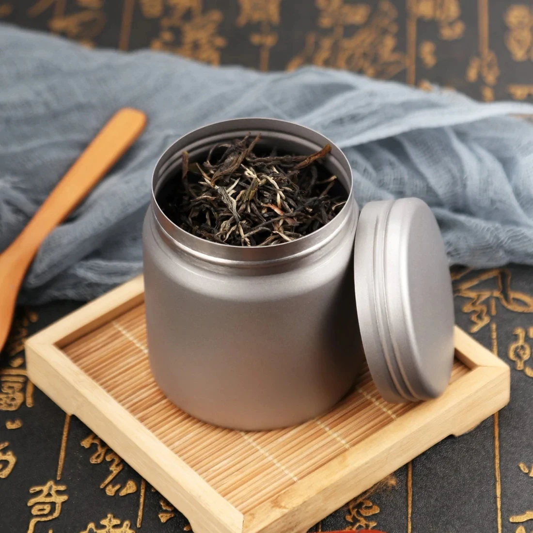 

Ящик для хранения для повседневного использования, титановый цилиндр, банки для кофе и чая, ящик, многофункциональные инструменты, Сверхлегкий портативный контейнер для чая