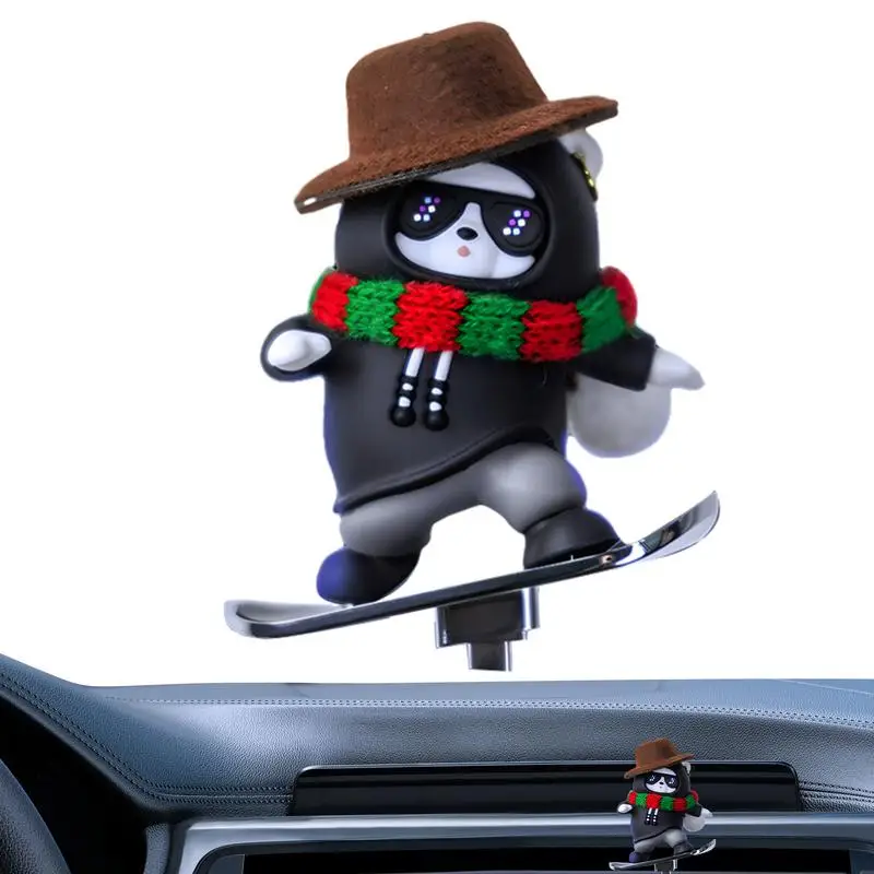 

Раздвижные украшения для автомобиля, украшения для центральной консоли автомобиля, креативное украшение для автомобиля фигуристки, медведь, скейтборд, украшение для автомобильного зеркала заднего вида