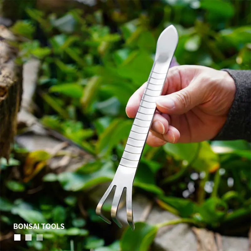 Thickened bonsai special rake, gardening rake, handmade bonsai pruning and planting dual-use soil compactor