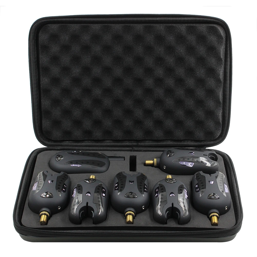 Lixada Wireless LED Fishing Alarm Fishing Bite Alarms Set Receiver Sound Alert Kit Led Alarm Indicator with Portable Bag fishing bite alarm fishing tools fishing tool fishing tackle fishing accessories