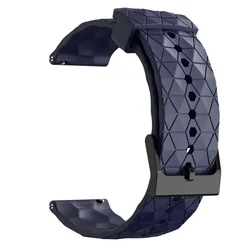 Breathable Soft Silicone Sports Watch Strap - 20mm/22mm Adjustable Bracelet for 22mm (Midnight Blue)