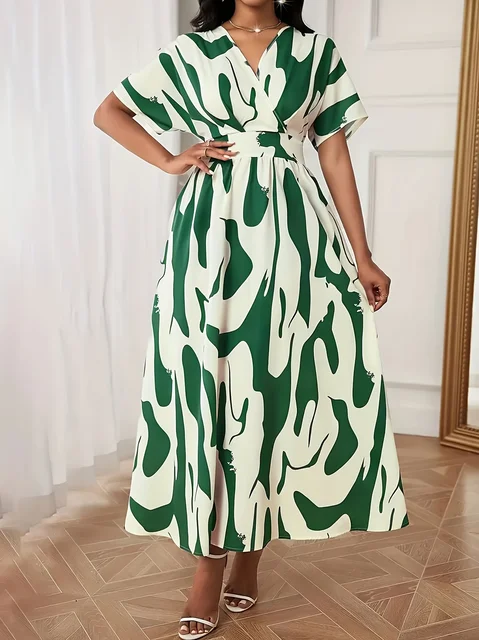 Women Plus Size Woven Spring/Summer Dress