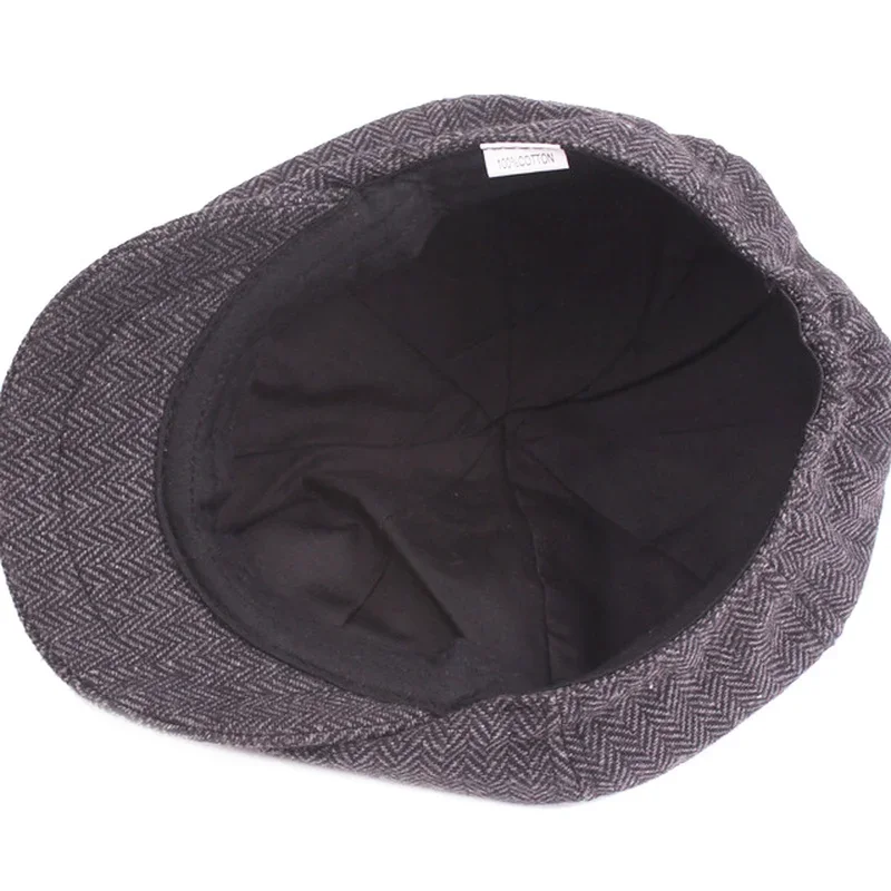 Unisex Autumn Winter Beret Caps Men Women Warm Tweed Octagonal Hat for Male Detective Hats Retro Flat Caps Chapeau beret hat woolen beret
