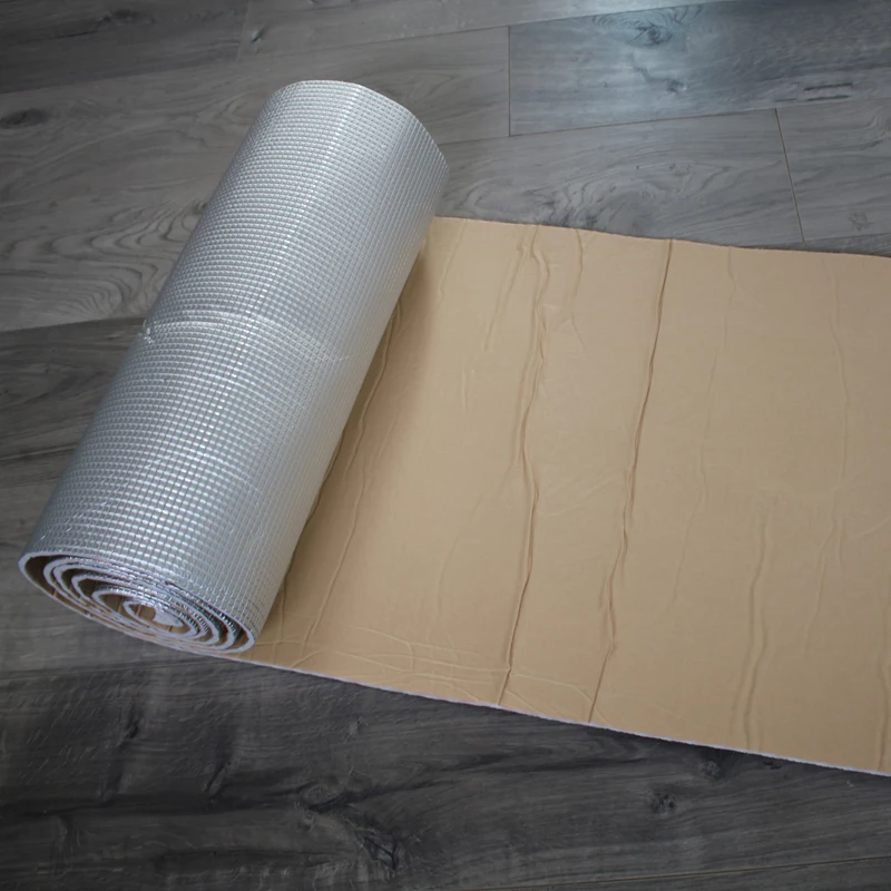 1 Roll 50*200cm Aluminum Foil Cotton Car Thermal Insulation Film Car Truck Thermal Insulation Muffler Pad Fire Protection Foam