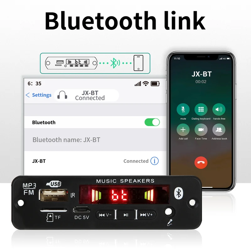 160W Amplifier Bluetooth MP3 WMA APE Decoder Board 12V 80W