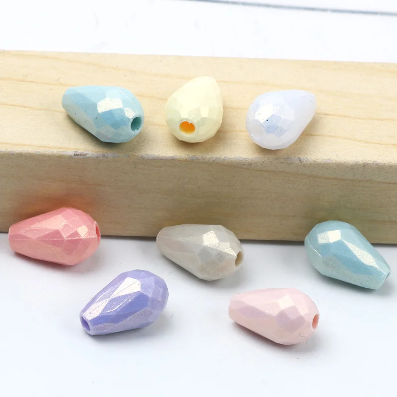100pcs 8x12mm 혼합 색상 워터 드롭 아크릴 비즈 의류 장식을위한 느슨한 스페이서 비즈 바느질 공예 Diy 쥬얼리 액세서리