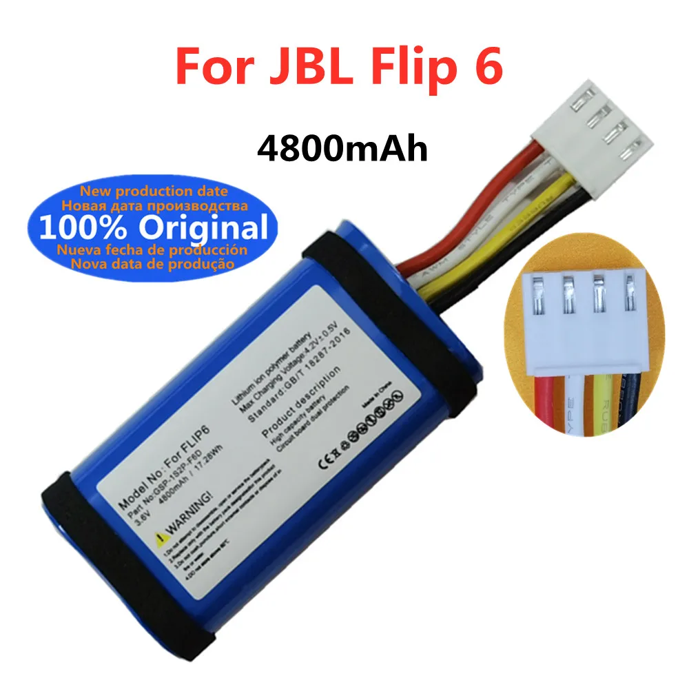 

New 100% Original Speaker Battery For JBL Flip 6 Flip6 Special Edition Bluetooth Audio Bateria 4800mAh Batteri Battery In Stock