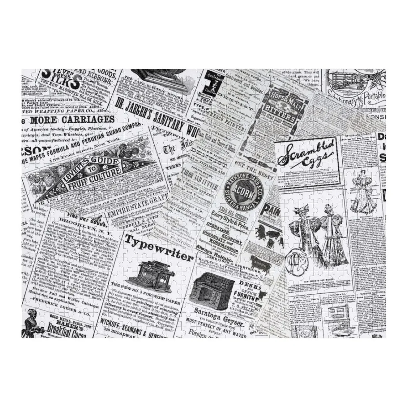 

Vintage Newspaper Print Jigsaw Puzzle Personalized Baby Object Customized Toys For Kids For Children Puzzle