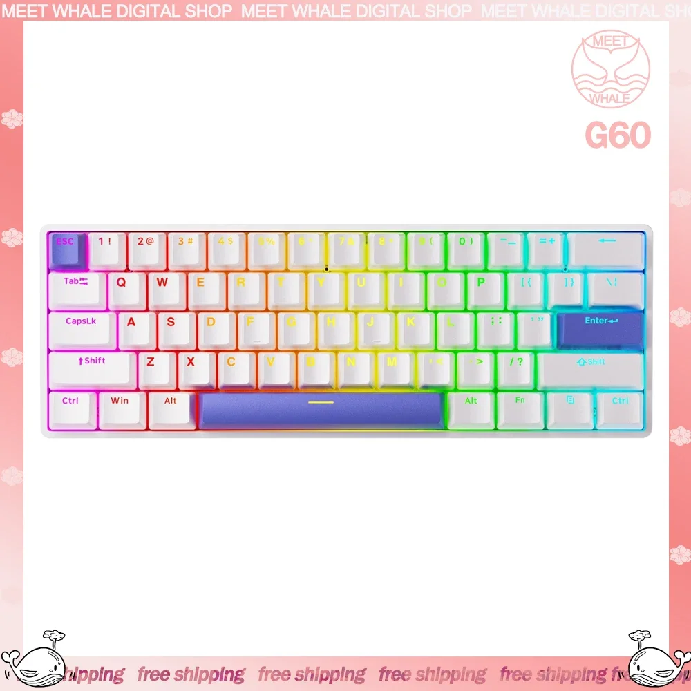 

Drunkdeer G60 Wired Mechanical Keyboards Magnetic Switch 61key RGB Hot Swap Quick Trigger FPS Mechanical Office Gaming Keyboard