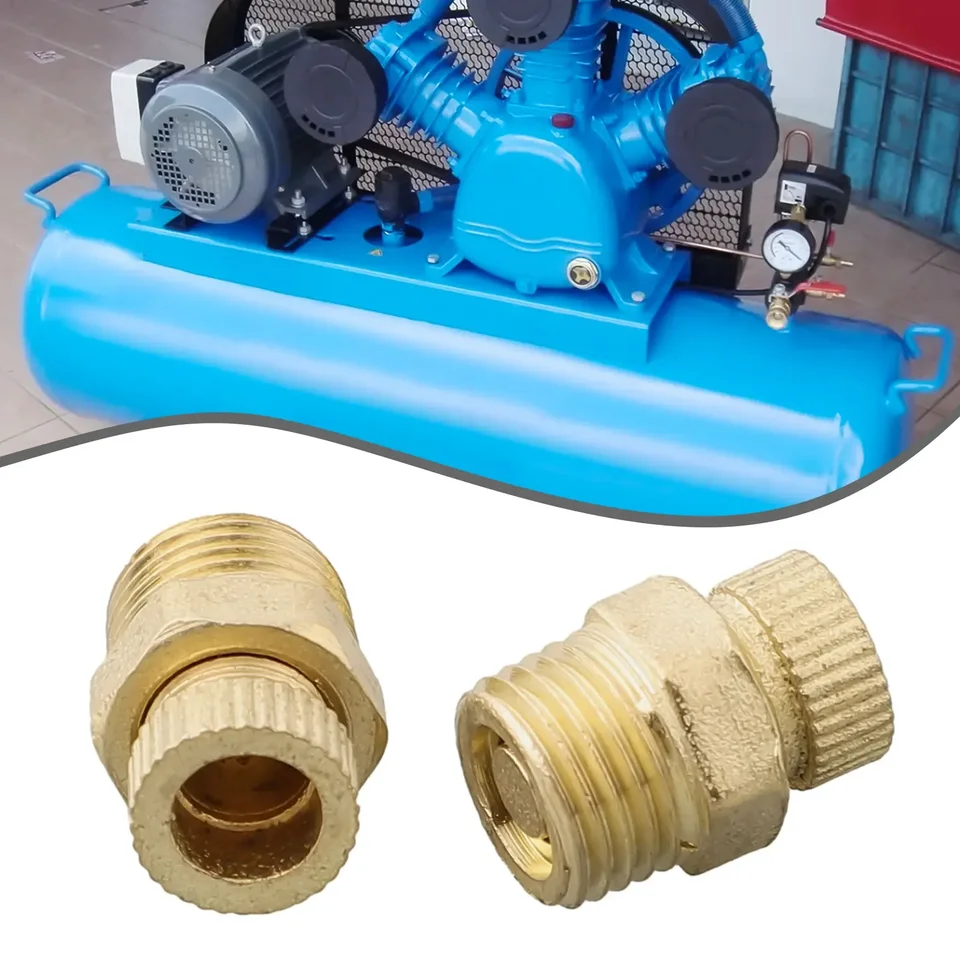 Bkemkri 2 Pezzi 1/4 NPT Valvola del Compressore d'Aria, Compressore per Luce in Ottone, Valvole Schrader Valvola di Riempimento del Serbatoio, Tappo della Valvola del Pneumatico per Auto, Camion