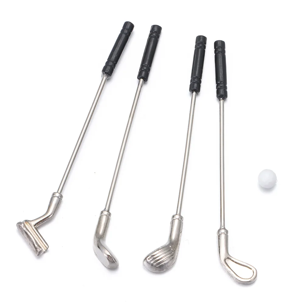 

Миниатюрная мебель для кукольного домика 1:12, 5 шт., металлический Набор для гольф-клубов, игрушки для ролевых игр, аксессуары для украшения кукольного домика