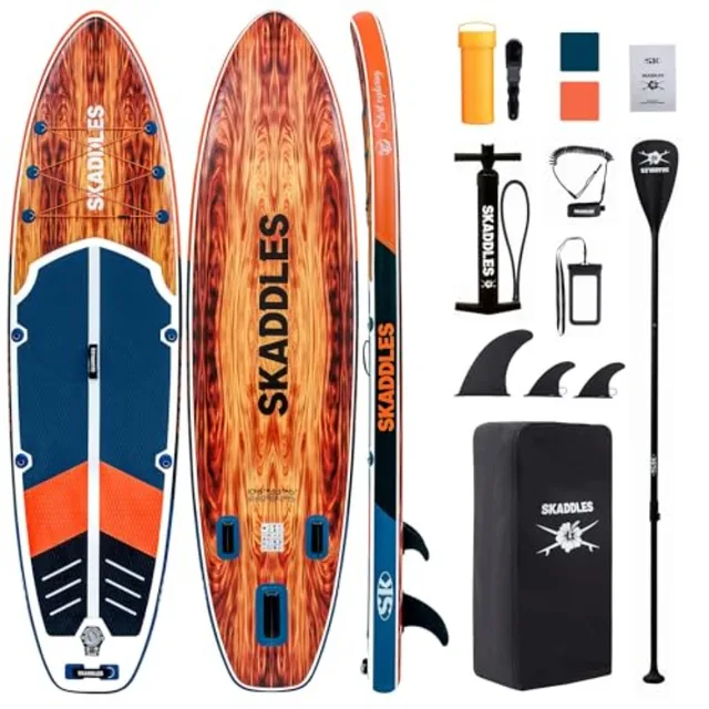 Inflatable Stand Up Paddle Board for fishing yoga fitness family fun; PVC material; blue; 106 with non-slip deck and complete a