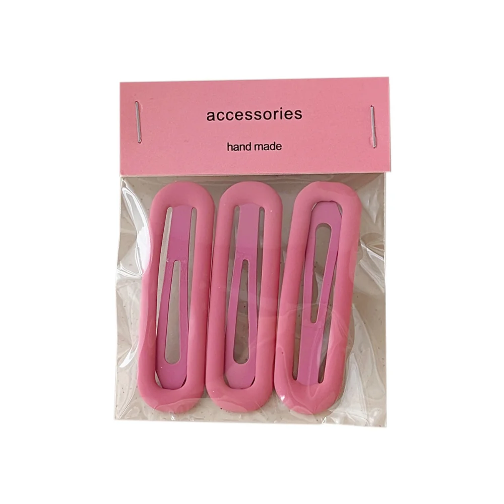 3pcs/set Colorful Big Oval Hairpins Metal Barrette BB Hair Clips for Kids Children Baby Girls Snap Pins Women Hair Styling Tools