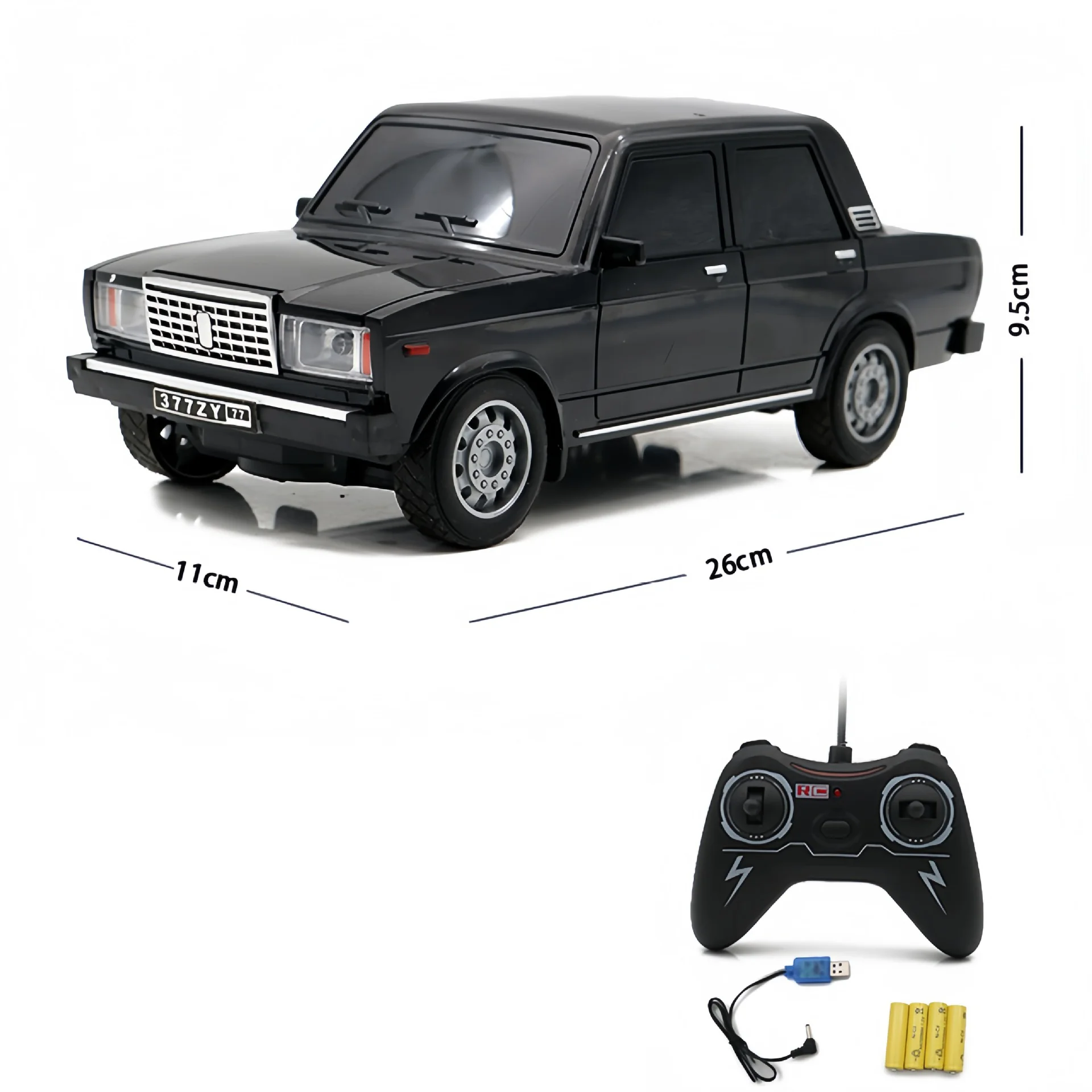 1: 12 Four way Remote Control Car with Lighting Simulation Lada Sedan Russian Car Model Children Christmas Toy Dragon Gift 5