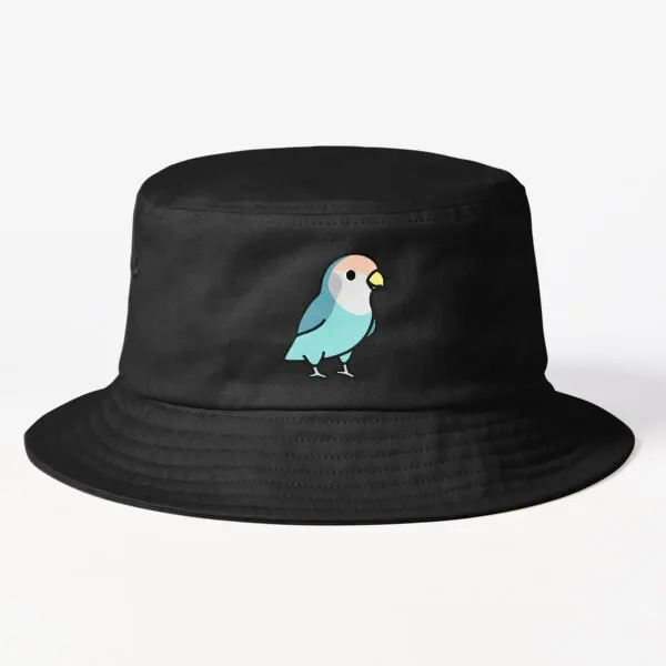 

Blue Peach Faced Lovebird Bucket Hat N21Mens Outdoor Casual Caps Solid Color Women Boys Fish Sport Fishermen Spring Sun Hip Hop