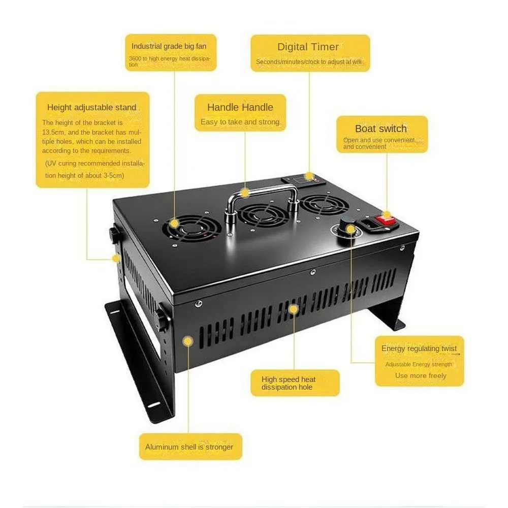 고출력 11000W 365nm395nm 405nm LED 자외선 공랭식 UV 경화 램프 잉크 페인트 그린 오일 인쇄 실크 스크린 경화