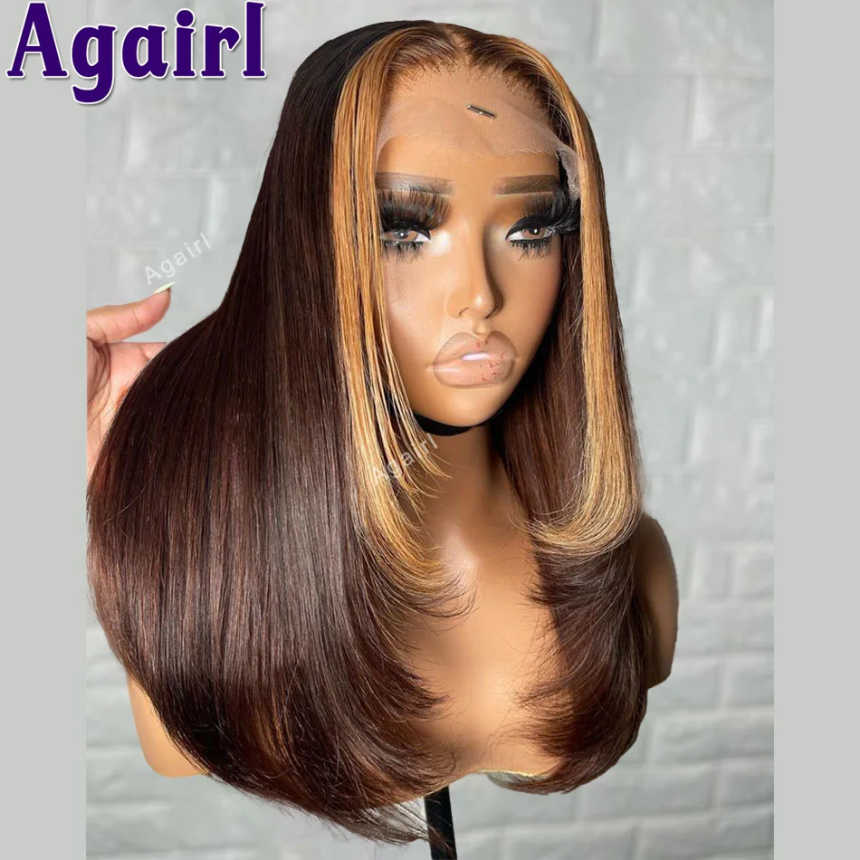 

Highlight Blonde 6X4 Colored Straight Wig 13x4 Glueless Lace Front Wig Transparent 13X6 Lace Frontal Human Hair Wigs For Women
