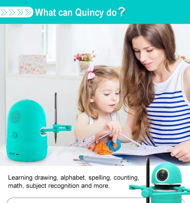 Quincy the Robot Artist Draw Spell Write Read Add Learn Educational Fun for  Kids Interactive Teaching Reading Writing Spelling Vocabulary Math Ages