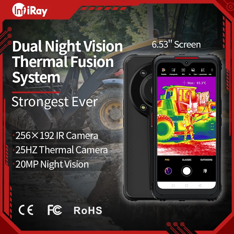 PX1 InfiRay 5G Rugged Phone 5500mAh Smartphone Military Thermal Imaging