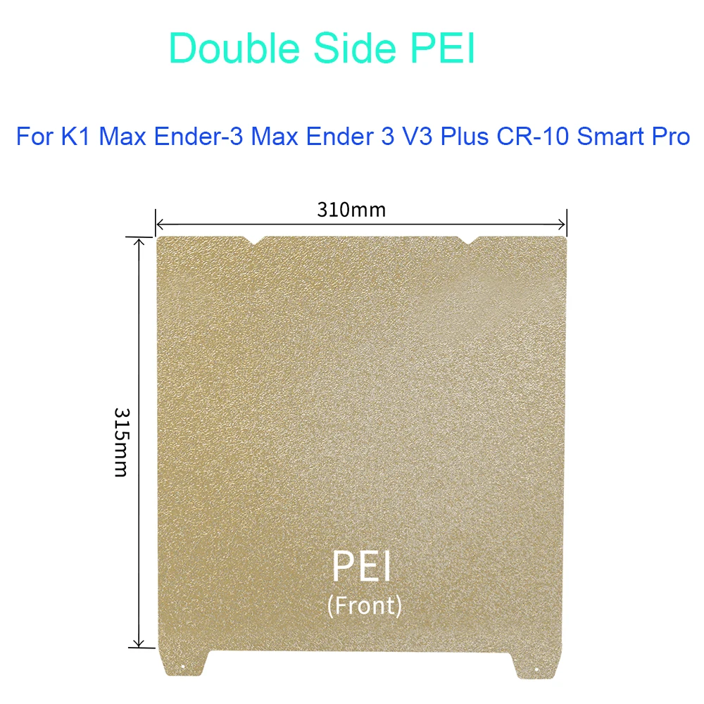 K1 Max PEI платформа для 3D принтера, мягкая магнитная наклейка 310x315 мм, тепловая бумага Ender 3 Max Ender 3 V3 Plus, пружинная сталь