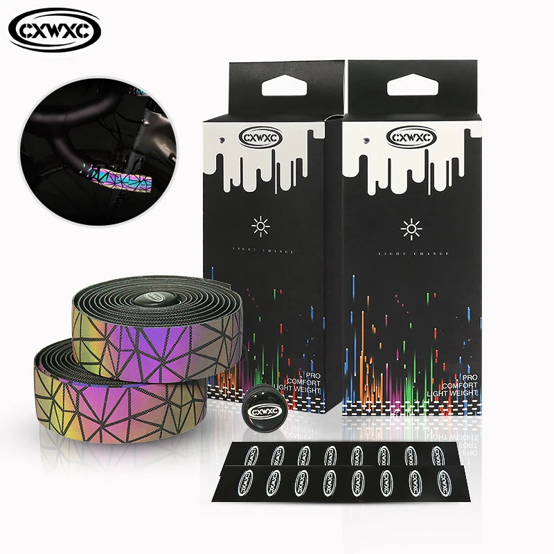 CXWXC Photosensitive Road Handlebar Tape PU Leather Cycling Grips Tape