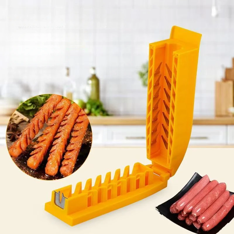 Starchy Ham Sausage Cutting Flower Skewer Hot Dog Knife Household Kitchen Gadgets Sausage Flower Cutter Roast Stall Tool