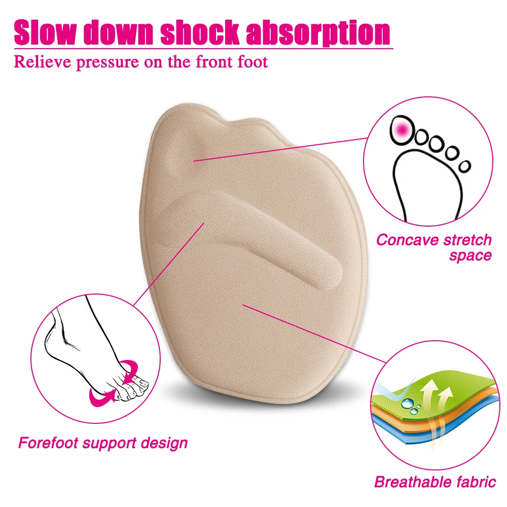Shoe Inserts Forefoot Pads High Heels Half Insoles Foot Care Pad 1 Pair For Women Men
