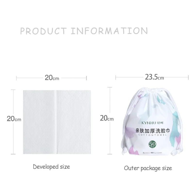 일회용 페이스 타올, 여행용 코튼 메이크업, 부드러운 클렌징, 1 팩