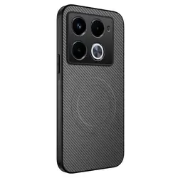 Carbon Fiber Texture Magnetic Wireless Charging Anti - Drop Soft Silicone Case - Infinix Note 50 Pro 4G (Gray)