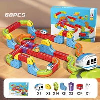 Magnetic Klick Rail Electric Train Set Flexible 3D Gravity-Defying Race Track Motorized Car Building Kit for Kids  Education Toy