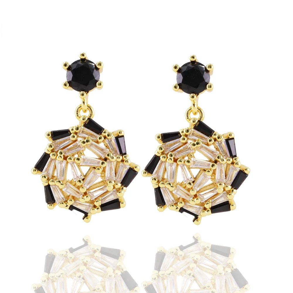 Luck Fashion Luxury Elegant Jewelry Mixed Color Irregular Zircon Fashion Cute Women's Earrings Charming Earrings Gift Party
