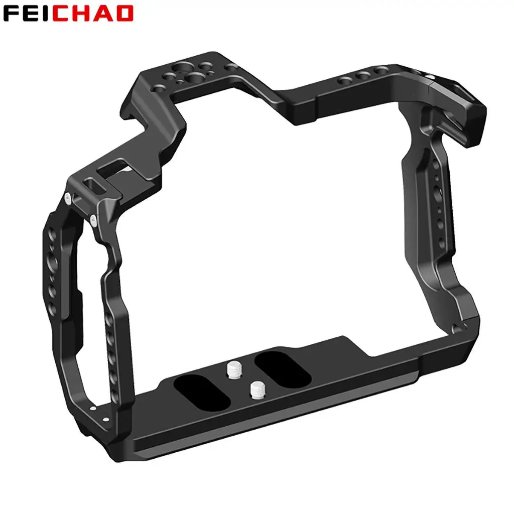 Camera Cage for BMPCC 6K Pro with Cold Shoe Mount 1/4 3/8 Screw Hole Expansio for Blackmagic Pocket Cinema Camera 6K Pro DSLR