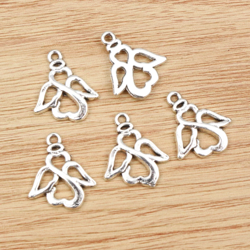 Angel Chain 20pcs 19x15mm Antique Silver Plated Angel Handmade Charms Pendant:DIY ...