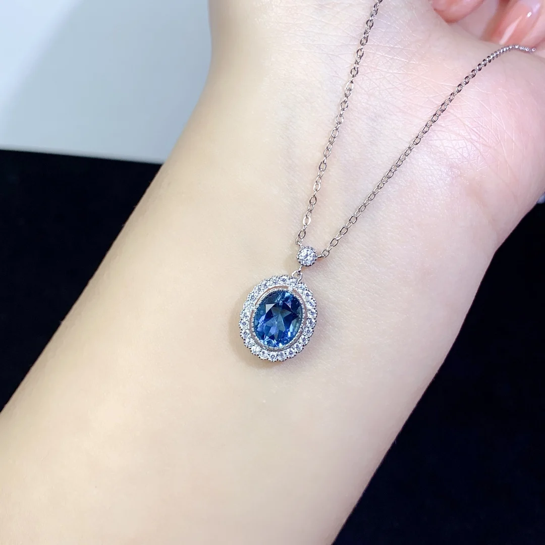 

Topa Stone Necklace Christmas Pendant 925 Sterling Silver Ladies Gemstone 925 Silver Free Shipping Jewelry Certified Boutique