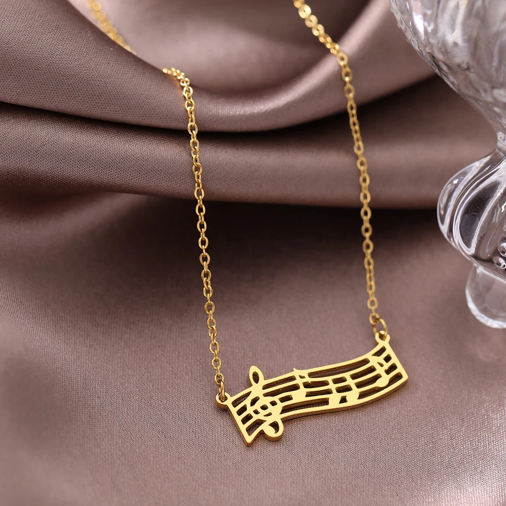 Silverly Collar Notas Musicales Plata Esterlina Mujer | Pequeño