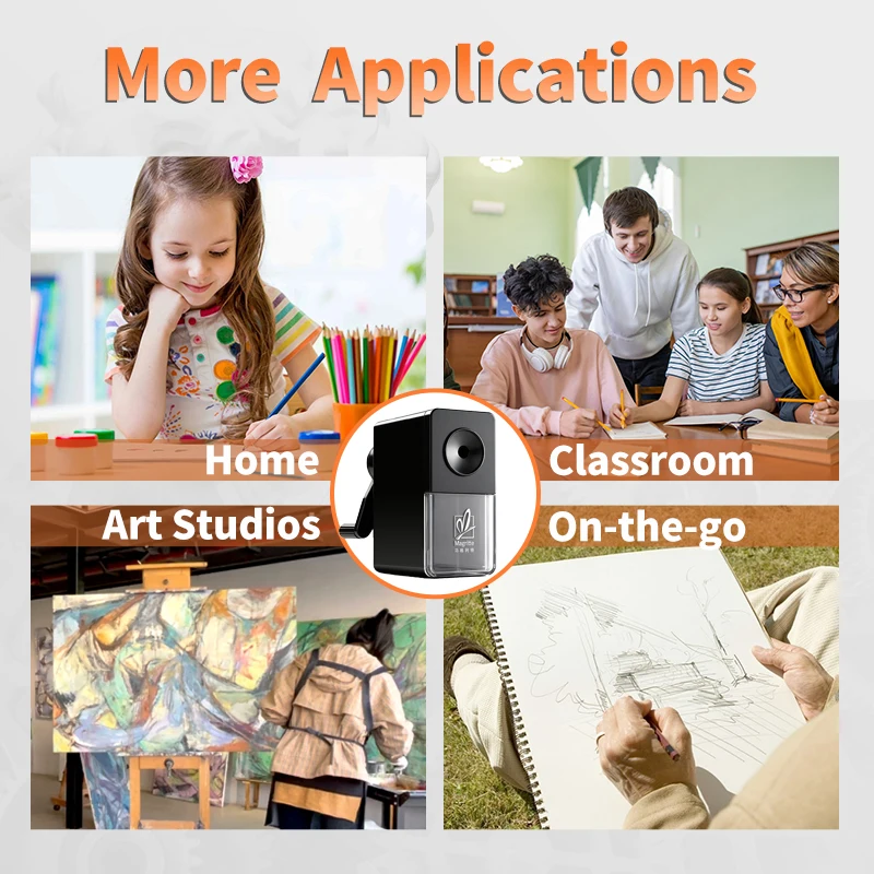 예술가를 위한 수동 연필깎이 1개, 조절 가능한 날카로움, 어린이를 위한 학교 용품, 교실 및 가정용, 생일 선물