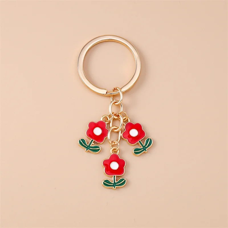 Mode Blume Schlüsselbund für Frauen Männer Auto Schlüssel Halter Handtasche Anhänger Schlüsselanhänger Zubehör DIY Schmuck Geschenke – Detail 8