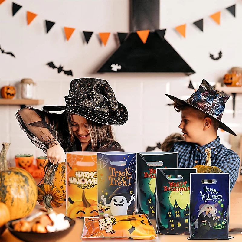 25/50 stücke Halloween Geschenk Taschen Happy Halloween Party Süßigkeiten Cookie Taschen Dekor Kürbis Geist Verpackung Taschen Kinder Süßes oder Saures ﻿ – Detail 1