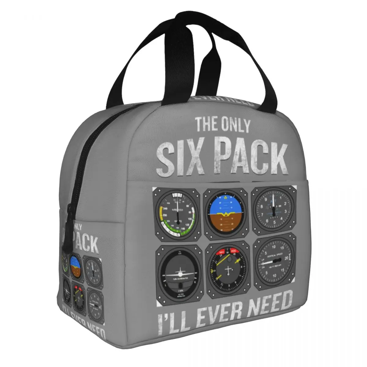 

Funny Pilot Quote Cockpit Intruments Insulated Lunch Bags Aviation Plane Fighter Lunch Container Thermal Bag Tote Lunch Box