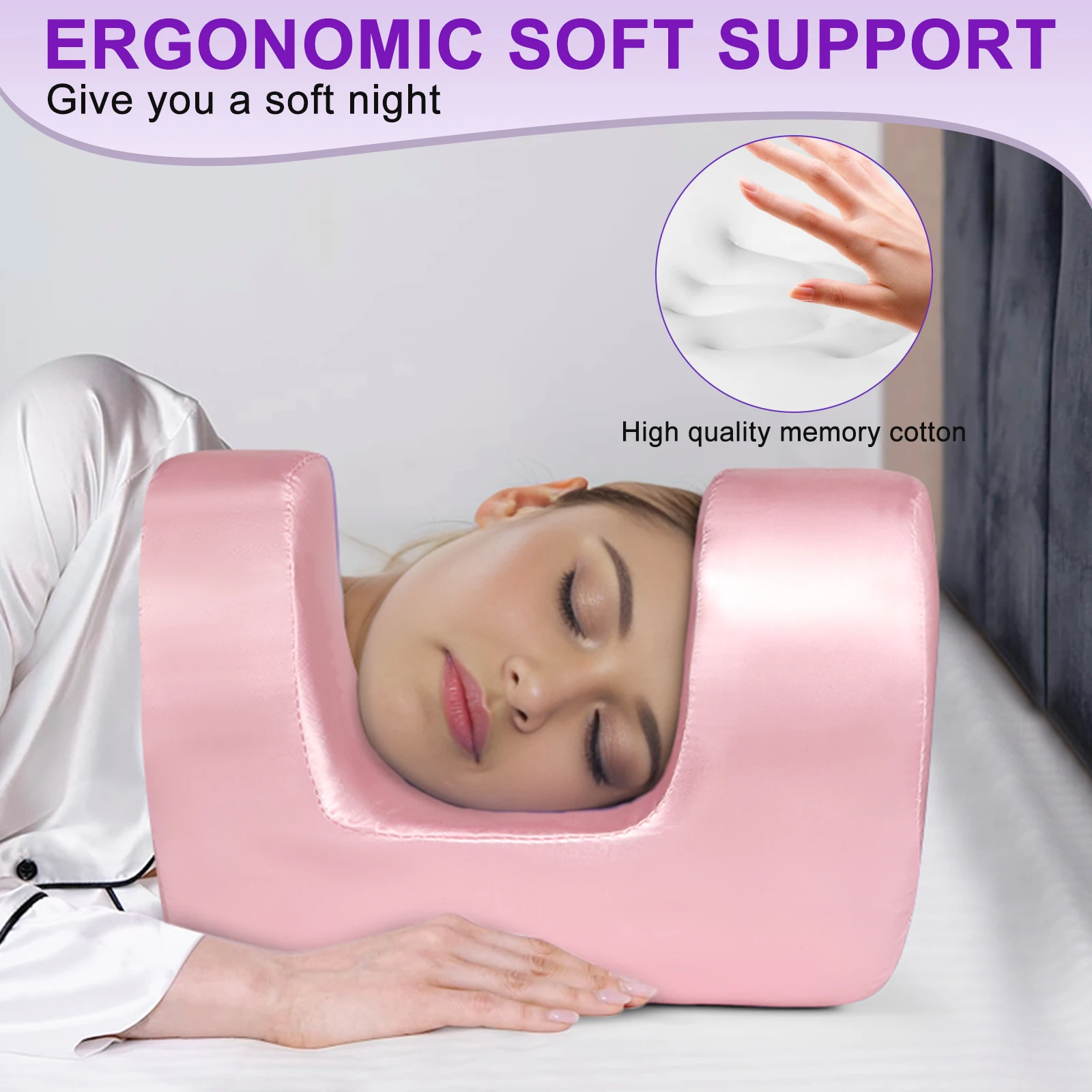 Beauty Pillow Anti-Wrinkle Neck Support Anti-ageing Beauty Pillow For Maintaining Facial Wrinkles Sleep Memory Foam Pillow 2
