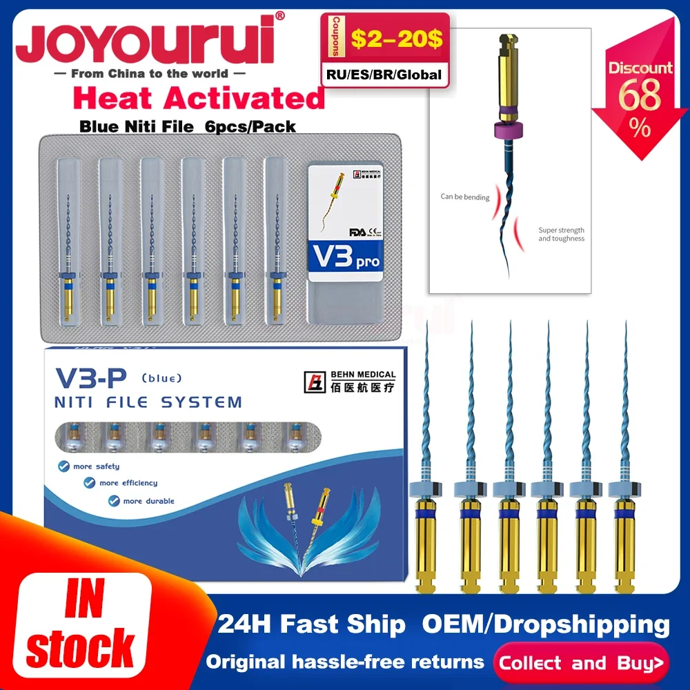 

25mm SX-F3 0825# Dental Rotary Super File Blue Rotary Niti Heat Activation Endodontic Files Use for Root Canal Endomotor