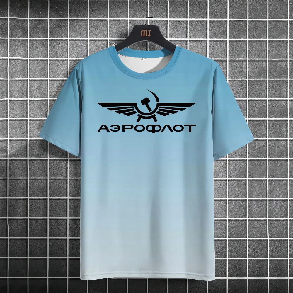 

Aeroflot Aviation Russe Pilote Aerospace Aviateur T-Shirt Men Summer cool Short Sleeve Fashion Casual Clothes Oversize T Shirt